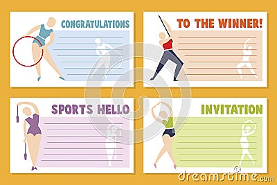 Layout banner template design for sport event, tournament or championship - sport greeting card Vector Illustration