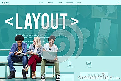 Layout Editing Page Responsive Design Concept Stock Photo