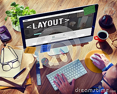 Layout Editing Page Responsive Design Concept Stock Photo