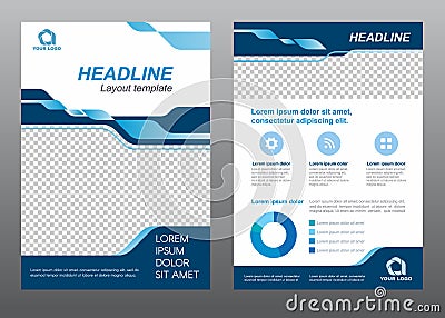 Layout flyer template size A4 cover page blue tone Vector design Vector Illustration