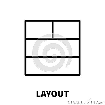 Layout icon or logo in modern line style. Vector Illustration