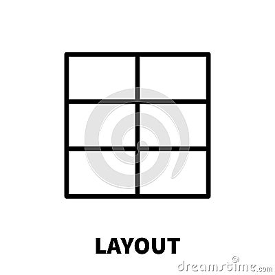 Layout icon or logo in modern line style. Vector Illustration