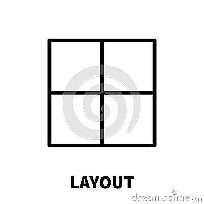 Layout icon or logo in modern line style. Vector Illustration