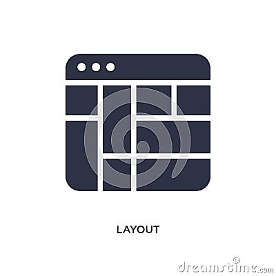 layout icon on white background. Simple element illustration from user interface concept Vector Illustration