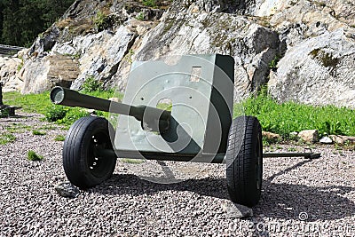 Layout 45mm cannon Stock Photo