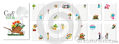 layout, notebook template, A6 notebook in points Vector Illustration