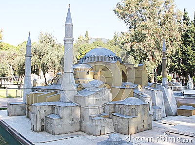 The layout of an old historical building with minarets in the Eastern Ottoman style Editorial Stock Photo