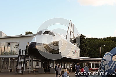 The layout Soviet space shuttle Buran at the VDNKh VVC Editorial Stock Photo