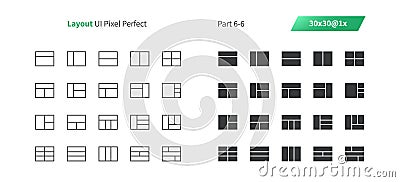 Layout UI Pixel Perfect Well-crafted Vector Thin Line And Solid Icons 30 1x Grid for Web Graphics and Apps. Vector Illustration
