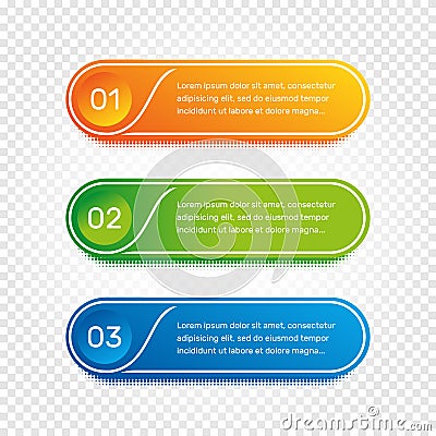 Layout workflow. Outline colorful menu for app interface. Number options. Web design of buttons elements. Infographics 1 Vector Illustration