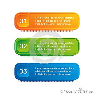 Layout workflow. Outline colorful menu for app interface. Number options. Web design of buttons elements. Infographics 1 Vector Illustration