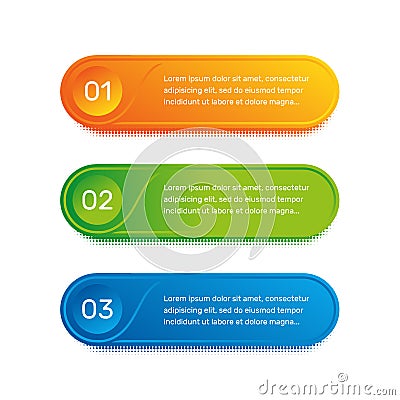 Layout workflow. Outline colorful menu for app interface. Number options. Web design of buttons elements. Infographics 1 Vector Illustration
