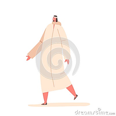 Lazarus Isolated on White Background. Biblical Personage Was Raised From The Dead By Jesus, Miraculous Event Vector Illustration