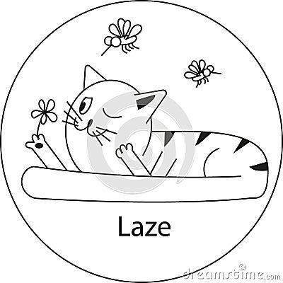 Laze cat Vector Illustration