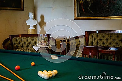 Lazne Kynzvart, Czech Republic, 7 August 2021: Metternich representative chateau or castle interior, salon carved wooden baroque Editorial Stock Photo