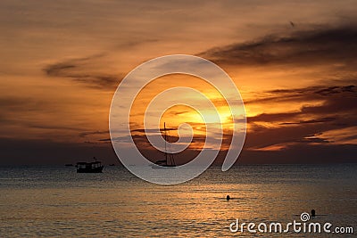 Lazy Beach in the Koh Rong Samloem tropical island Stock Photo