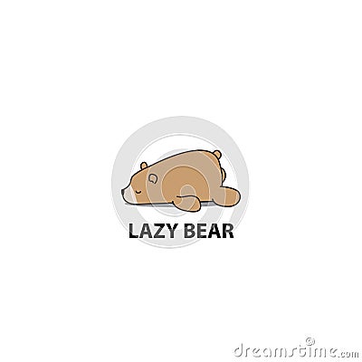 Lazy bear, grizzly bear sleeping icon, logo design Vector Illustration