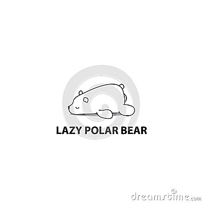 Lazy bear, polar bear sleeping icon Vector Illustration