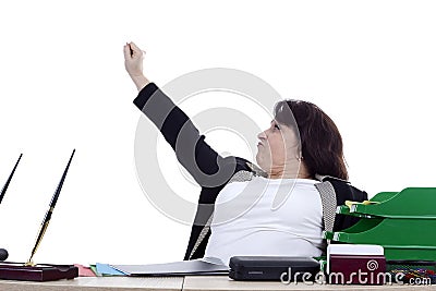 Lazy business woman in the office Stock Photo