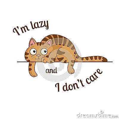 The lazy cat Vector Illustration