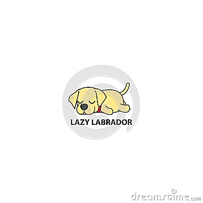 Lazy dog icon, cute labrador puppy sleeping, logo design, vector illustration Vector Illustration