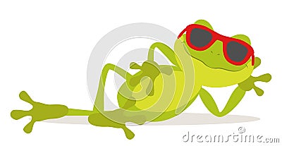 Lazy frog Vector Illustration