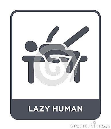 lazy human icon in trendy design style. lazy human icon isolated on white background. lazy human vector icon simple and modern Vector Illustration