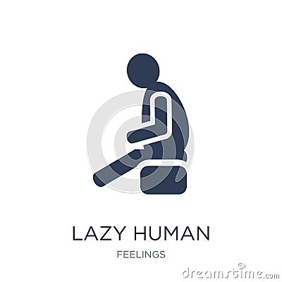 lazy human icon. Trendy flat vector lazy human icon on white background from Feelings collection Vector Illustration