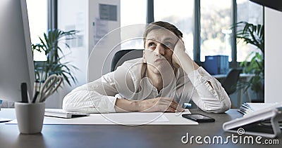 Lazy inefficient businessman in the office Stock Photo