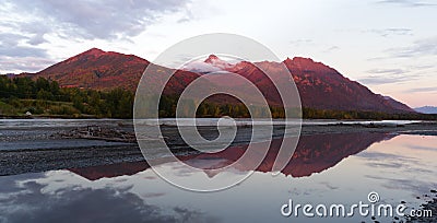 Lazy Mountain Matanuska-Susitna Borough Alaska United States Sunset Stock Photo