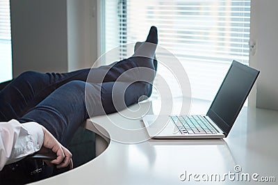 Lazy office worker Stock Photo
