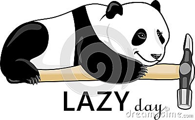 Lazy panda. Lazy day Vector Illustration