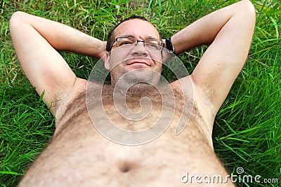 Lazy person. Stock Photo