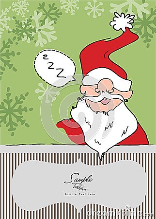 Lazy Sleeping Santa / Christmas card Stock Photo