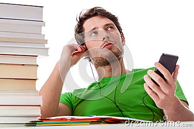 Lazy student chilling Stock Photo