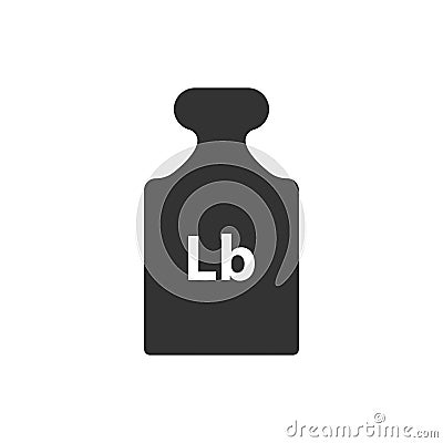 Lb, Lbs weight mass black simple flat icon Vector Illustration