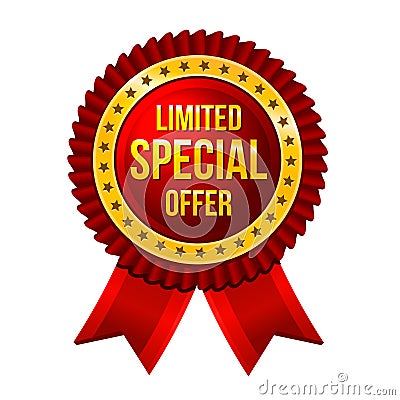 Lbel Limited Special Offer with ribbons Vector Vector Illustration