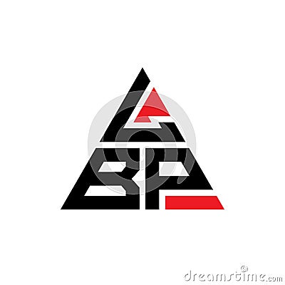 LBP triangle letter logo design with triangle shape. LBP triangle logo design monogram. LBP triangle vector logo template with red Vector Illustration