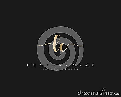 LC initial handwriting logo template vector. Vector Illustration