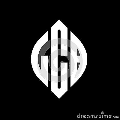 LCB circle letter logo design with circle and ellipse shape. LCB ellipse letters with typographic style. The three initials form a Vector Illustration