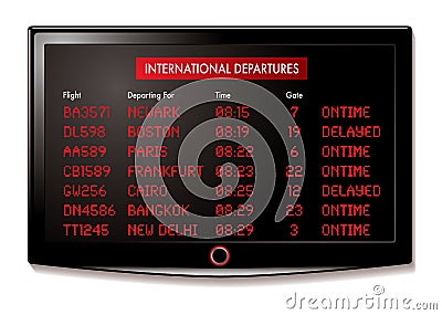 Lcd airport departure Vector Illustration