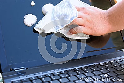 Lcd cleaning Stock Photo