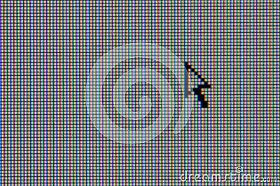 LCD computer monitor with arrow cursor Stock Photo
