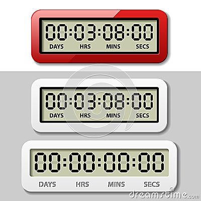 LCD counter - countdown timer Vector Illustration