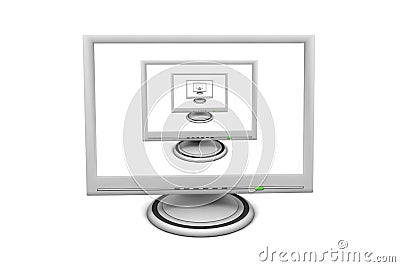 LCD Flat Screen Monitor - Multiple Recursive PiP Stock Photo