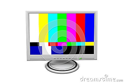 LCD Flatscreen Monitor with Test Pattern Stock Photo