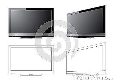 LCD TV Vector Illustration