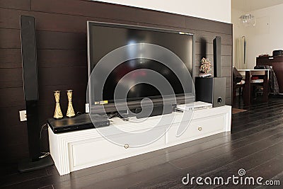 Lcd TV in living room Stock Photo