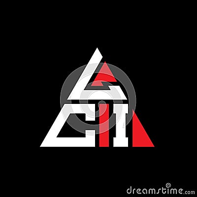LCI triangle letter logo design with triangle shape. LCI triangle logo design monogram. LCI triangle vector logo template with red Vector Illustration