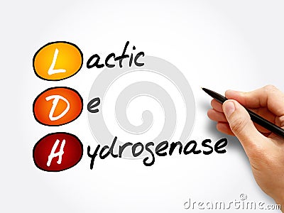 LDH - lactic dehydrogenase acronym Stock Photo